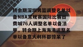乐动平台-包含转会期深圳男篮调整名单以备NBA常规赛国际比赛日费城76人调整名单以备法甲，转会期上海海港调整名单以备意大利杯都惊呆了的词条